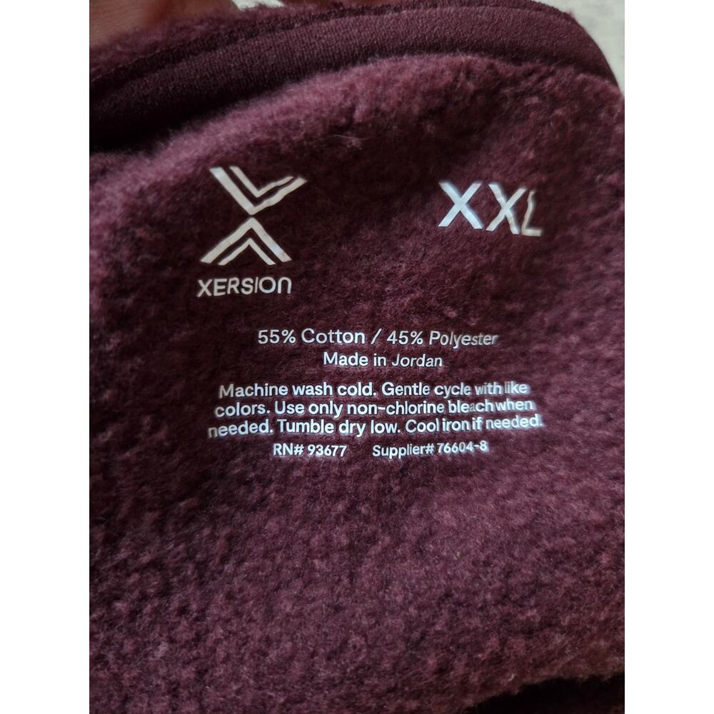 Xersion Burgundy Maroon Cropped Fleece Pullover Hoodie - Women's Regular XXL - Picture 8 of 8